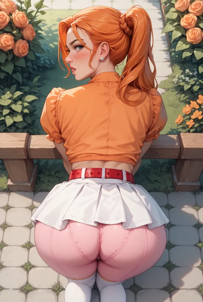 (high resolution:1.2),standing alone, with horse ears,smiling,back facing the viewer,big-ass,pants,sports clothes,soccer pitch,Diamant,multicolored hair,multi colored eyes.