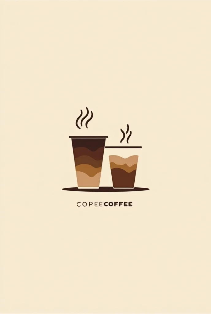 Graphic typography design quotes "
Coffee shop logo、
The logo mark、From stacked coffee cups、A little bit of coffee is spilling out stylishly.、
To the right of the coffee、In a small silver ashtray、Cigarette butt graphic art、
To the left of the coffee、Graphic art of stylish cocktails. The cafe allows smoking. This design is for a stylish shop owner.、dark brown、apricot、Light、Brown design on a white background