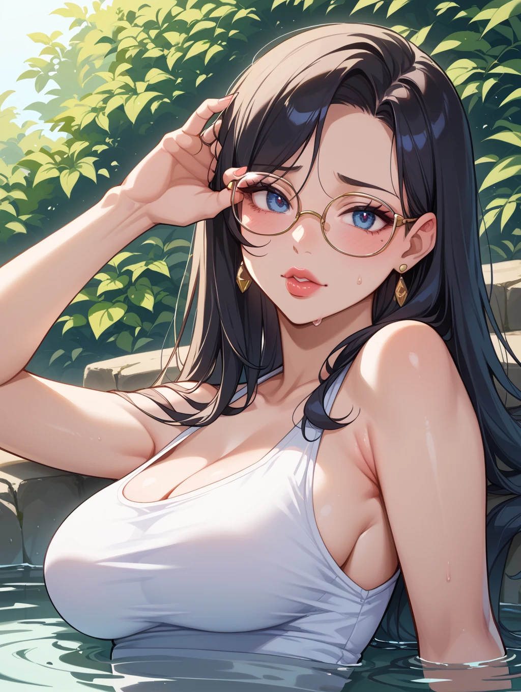 kmwld, (sharp focus:1.2), photo, attractive young woman, big boobs, bob hair, glasses (beautiful face:1.1), detailed eyes, luscious lips, (cat eye makeup:0.85), (large eyes:1.0), (toned body:1.2), (1980s hair:1.2), wearing (1980s clothes:1.2) on a (beach:1.2). (moody lighting:1.2), depth of field, bokeh, 4K, HDR. by (James C. Christensen:1.2|Jeremy Lipking:1.1).