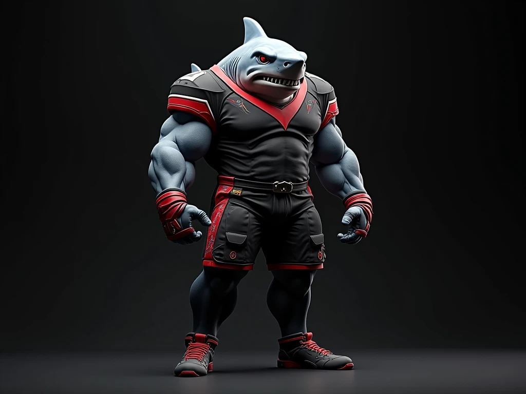 (masterpiece, high quality),(impasto),(anthro male shark),(blue skin),hi res,solo,red eyes,sky,sunlight,red eyes,detailed eyes,squatting,muscular,(red briefs:1.4),(beach),outdoors,(lifeguard:1.4),huge muscles,(there are scars on the face),large pectorals,looking_at_viewer,sweat,sweat,(perfect anatomy),(cute),highres,dark,amazing background,(suggestive, seductive),3d painting,in the ocean,Tyndall effect,bulge,