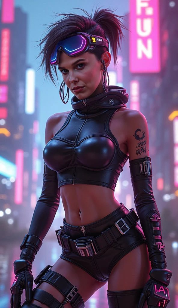 (full body: 1.2),(wonderful and sexy body: 1.2), (half naked: 1.2), (highly detailed: 1.2), (best canon EOS R6 quality: 1.2), (8k: 1.0), (dynamic posture: 1.2), (lots of large black tattoos on the head, open cybernetic head showing the inside, detailed open face, hyper detailed eyes 1 .2 ), sharp focus (awarding photo: 1.2), (subsurface scattering: 1.1) (an ultra-detailed beautiful cyborg: 1.2), (Highly detailed punk-style mohawk hair: 1.2), Neon glow, (Detailed cybernetic eyes: 1.1), (Hyperrealistic: 1.2), RPG, CyberPunk 2077 style, Dramatic lighting (Highly detailed futuristic cityscape: 1. 2), (Science Fiction: 1.2), Professional Photography, by wlop greg rutkowski jeffrey simpson alphonse mucha.