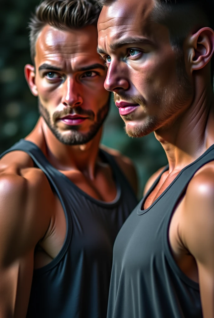 ATTENTION: (((*TWO MALES HANDSOME MAN TOGETHER*))) IN HIGH REALISTIC RAW IMAGE. Man A 41, exceptionally handsome man with light-colored eyes and short, thinning hair. He is (((dressed a pants, formal shoes, and an open, *extremely shiny black leather puffer jacket* that reveals his hairy chest and slightly prominent belly))). He is (((positioned on all fours))), with his head slightly raised as his necktie is being pulled by the domineering handsome man B. His is (((expressing deep humiliation and forced submission by the bad Man B, 32))), man with short hair, light skin, and a robust natural and hairy chest with a slightly prominent belly. He is (((wearing sports pants and sneakers, with no shirt, exposing his upper body))). Standing next to humiliating Man A, he grips the colar animal with a smug, dominant expression, (((pulling it to lift Man A’s head toward the camera))).
ATTENTION: extremely ultra mega high ACCURATE IMAGE. High resolution, Best quality, High details, HD model, Anatomically correct, Accurate. ATTENTION: (((*TWO MALES HANDSOME MAN TOGETHER*))). Man B is treating and humiliating the Man A like an animal with violence.