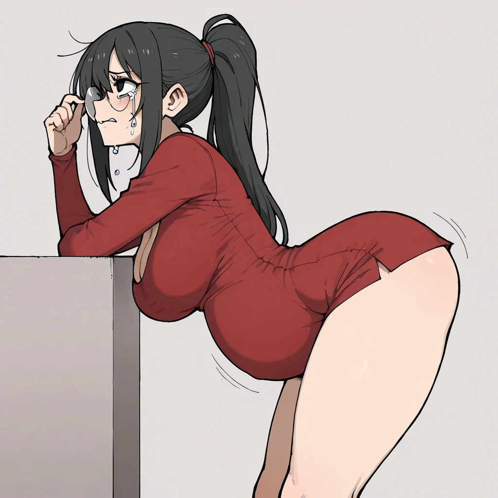 naked woman、fullnude、 (nose blush, Naughty, half opened eye, ), [Full body shot]、Plenty of love juice、pale pubic hair、Full body shot,body piercings,Large open legs、Head-to-toe shots、Squirting、slightly turned to the side、hips move up and down、Chest sways up and down、Crying in pain、Swing your hips up and down violently、Ahegao、Lower your hips deeply、hips are on the floor、hanekawa tsubasa、her black hair is tied into two braids、eye glass、Colossal tits、Colossal tits、Her body is tied with ropes、Chest pressure.、Lying on your back in bed、roll the whites of your eyes and faint..........................................................................................................、Keep your hands on your head、Squatting in the city、