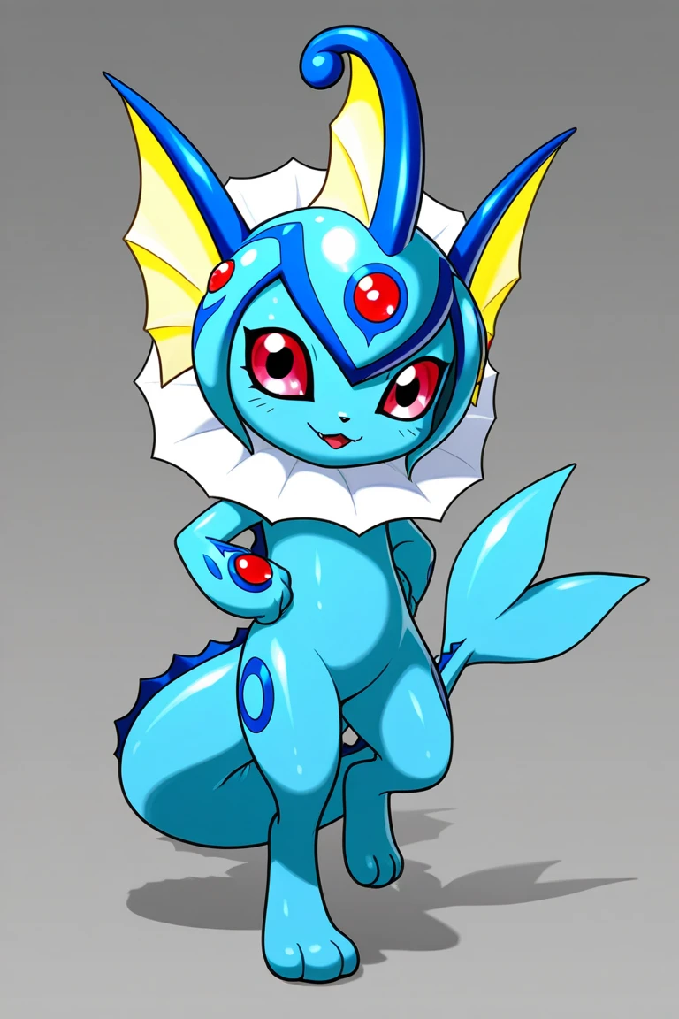 Pokémon Vaporeon Blue Anthropomorphic with Small Tits Naked with Vagina Oozing White Liquid Posing Good Quality