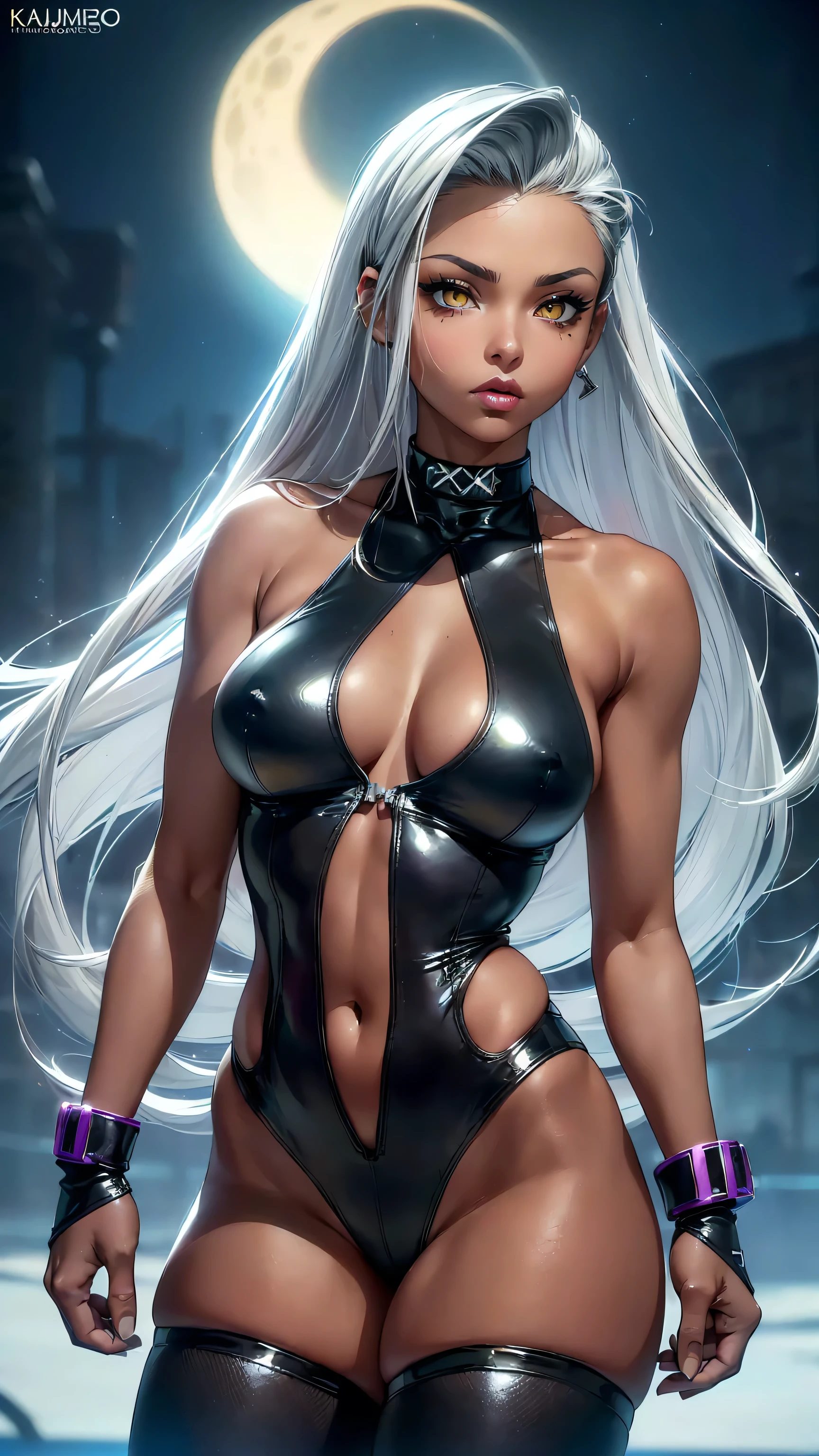 ((( melhor qualidade ))), ((( obra prima ))), ((( absurdos ))), ((( corpo inteiro))), muscular woman and beautiful warrior Barbara wielding, roupa preta e vermelha com metal, Conan or barbarian style, estilo Simon Bisley para uma capa da revista Heavy Metal, (( Tiny thong made of black animal skin )), (((pele))), (( seios grandes semi cobertos por pele de urso animal negro )), decote generoso, colar de ossos e dentes, brinco de ossos, fantastical setting, ((( corpo inteiro ))), ((( flowing white hair with black locks ))), (((corpo inteiro))), tattoos covering the arms