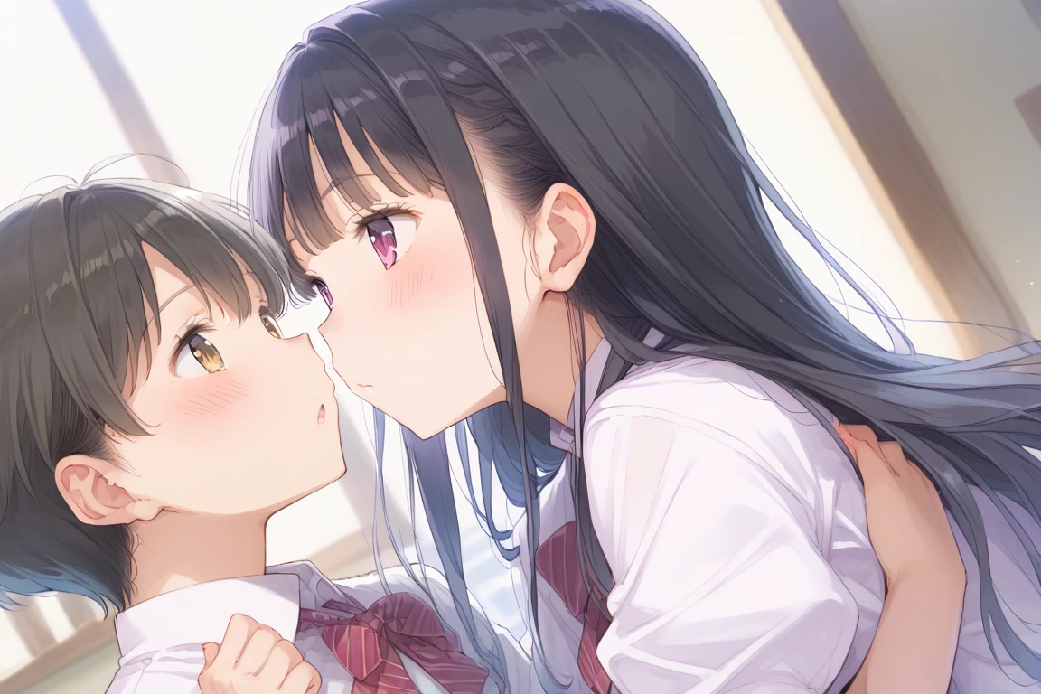 NSFW, masterpiece, best quality, absurdres, 8K, Photorealism: 1.4, RAW Photos: 1.2,
an extremely delicate and beautiful, finely detail, official art, ultra-detailed, extremely detailed,
BREAK

pov, spitroast, (((top-down bottom-up))),
hetero, vulgarity, beautiful, lewdness,
(mmf threesome), multiple boys, multiple penises,
(((2 very fat man))), doggystyle, sex, facial, fellatio, group sex,
(intense sex:1.5), (cum out:1.2),
1girl, (((school uniform))), Skirts don't come off,all fours, licking ?????, oral,(Facial),
cute face, brown eyes, black hair, ((twin braids)),(A man pulls a girl's hair from behind),
(small breasts), ((slender girl)),(((sweat))), steam, love juice,
((cry)),(Tears),(shout), (embarrassed:1.5, blush),
orgasm face, O-face, ((shout)),
extremely detailed face and eyes, extremely detailed hair, perfect female figure,
on bed, spot lighting, soft clean focus, (((from side))),
(((motion line:1.5, line:1.4))),