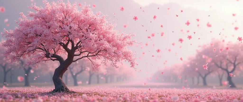 一面の桜, 花吹雪、 UHD, masterpiece, accurate, anatomically correct, textured skin, super detail, high details, high quality, award winning, best quality, highres, retina