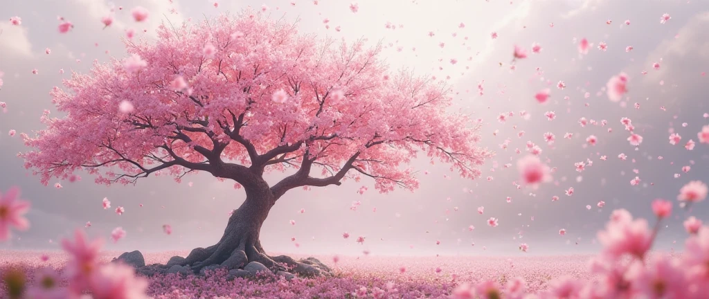 一面の桜, 花吹雪、 UHD, masterpiece, accurate, anatomically correct, textured skin, super detail, high details, high quality, award winning, best quality, highres, retina