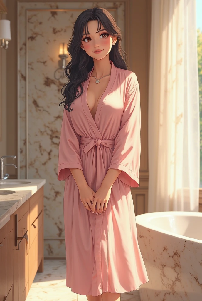 satin bath robe