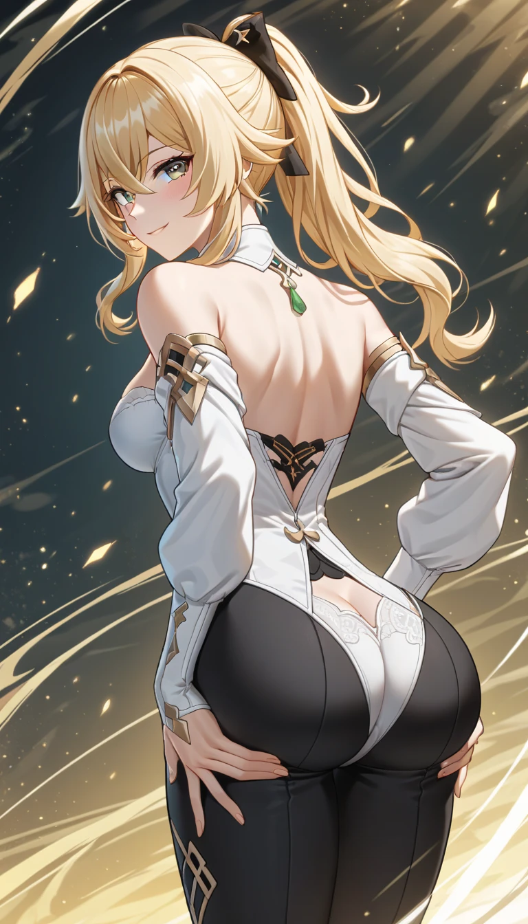 Masterpiece ,, 超A high resolution, ultra-detailliert, Beautiful European girl, A dark-haired, Short bob cut, Amazing blue eyes, de pele branca, red-lips, red blush, Gentle look, Sorceress, Amazing face, amazing, oiled up, showing butt, showing ass, tight black and white  clothes