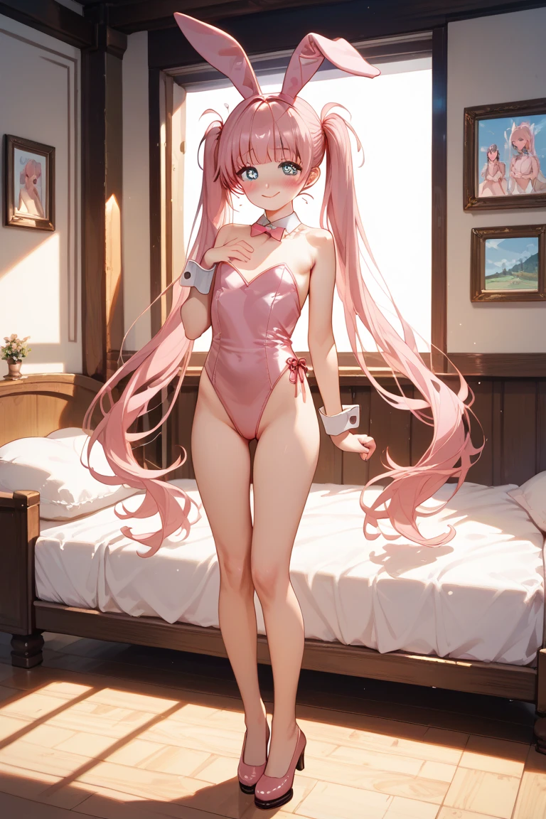 top-quality、extremely delicate and beautiful、Soio、Soio、8-year-old 、Italian、Lori、Chiquita、elementary student、((Pink leotard))、(highleg)dress room、、Tiara on the head、A smile、is standing、Facing the front