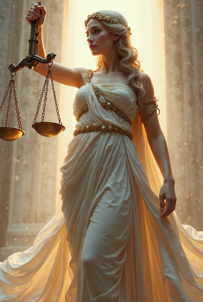 They draw a goddess of justice from shopping malls