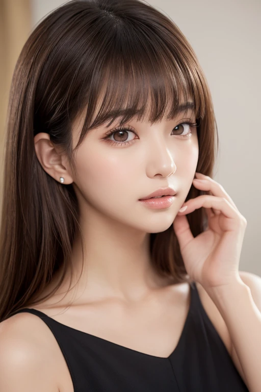 (highest quality、8k、32K、masterpiece)、(realistic)、(Photoreal:1.2)、(High resolution)、Super detailed、very beautiful face and eyes、1 girl、round and small face、thin waist、delicate body、(close、highest quality、high detail、rich skin details)、(highest quality、8k、oil paint:1.2)、Super detailed、(realistic、realistic:1.37)、bright colors、(((cheeks are flushed)))、(((I'm blonde)))、(((laughter)))、(((bust shot)))、((short hair、ponytail))、(((pure white wall background)))、(((she is wearing a red t-shirt)))、(((pure white wall background)))、(((Yellow and white clothes)))、(((The shirt has a picture of a dolphin written on it..)))、(((It is a short sleeve T-shirt)))、(((大laughterしています)))、(((teeth visible)))、(((I put my hand on my head)))、(((The black innerwear is visible above the collarbone)))