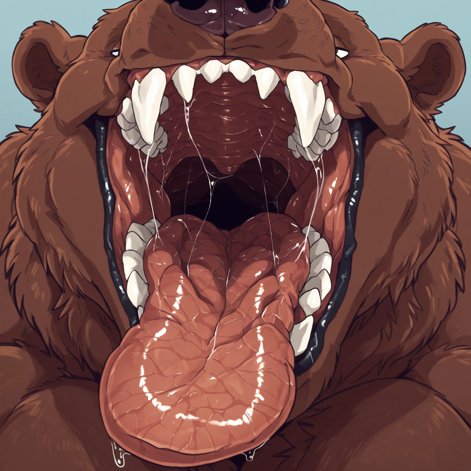 Browsing Caution。Super muscular boar beastman。Blindfold。A desperate and painful look。Mouth wide open。Licking a huge black and red erect penis。