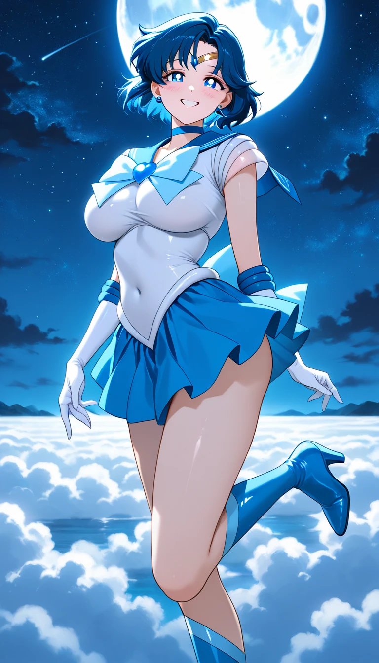 Sailor Senshi Uniform、pantiy、undergarment、s ass、Tiusto shot、Looking at Viewer, View here、Looking at the camera、nffsw、Face exposed to light、Sparkling eyes、Lively eyes、Crisp Contours、Clear contour lines、Clear contour lines、detailed contour aig eyes、Clear eyes、clearly defined eyes、A smile、A smile、Proud face、which are full of confidence々Face、cute  face,((masutepiece)),((Best Quality)),Ultra-detailed,illustratio,explicit,Beautiful body,Beautiful nose,Beautiful character design,Perfect eyes,Perfect face,Wallpaper,超A high resolution,4K,Photography,(Beautiful, Large breasts:1.2),(Beautiful face:1.2),(Beautiful legs, Perfect legs),Shiny skin,official style,1girl in,​masterpiece、Top image quality、Detailed details、One girl，Large breasts、huge-breasted、