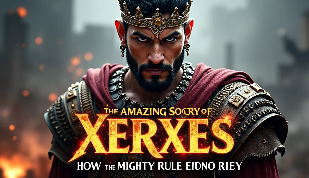 Create an image of a Greek God for a cover that says English 3 in the center and has a short motivational quote.