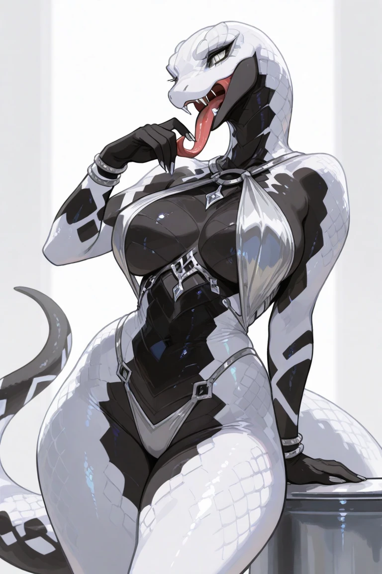 solo, female, great white shark, white hair with purple highlights, motherly figure, curvy figure, perfect anatomy, masterpiece, sexy pose, long hair, tattoos, thick thighs, wide hips , amazing shading, full body, detailed hands, detailed eyes, detailed face, detailed arms,anthro, muscular, abs, (detailed:1.5), wearing bikini, great character design, character concept, elegant aura, earrings, by SligarTheTiger, by pgm, by notglacier