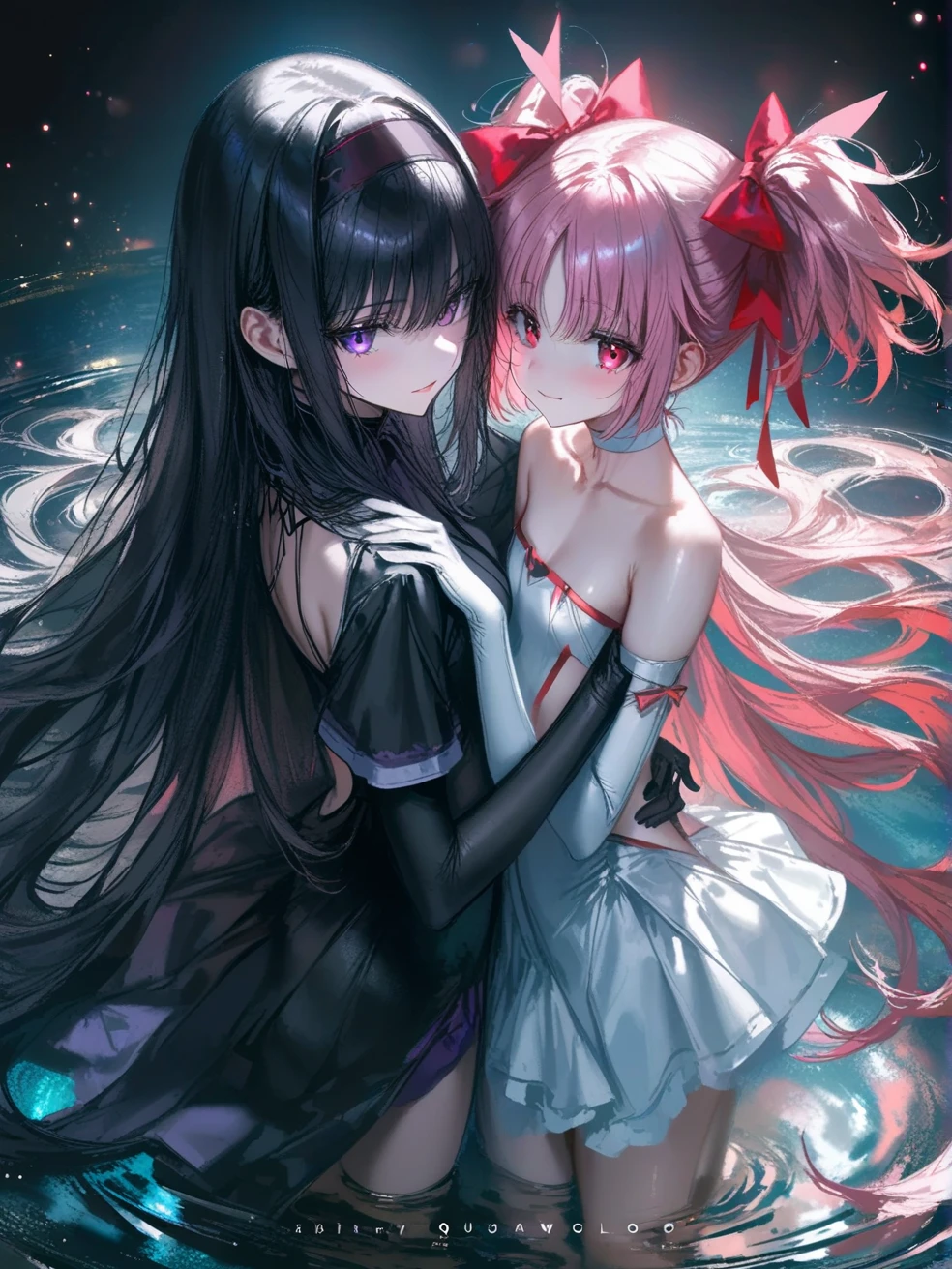 Kisara | Kiss of the Contract | kisara (Engage Kiss) teeth、anime、character、girl、anime,1girl kisara hair ribbon、Gray sailor suit, red ribbon, white skirt、smile,美しいgirl,ムラムラするgirl,エッチなgirl,Pink Hair,Bandage leg