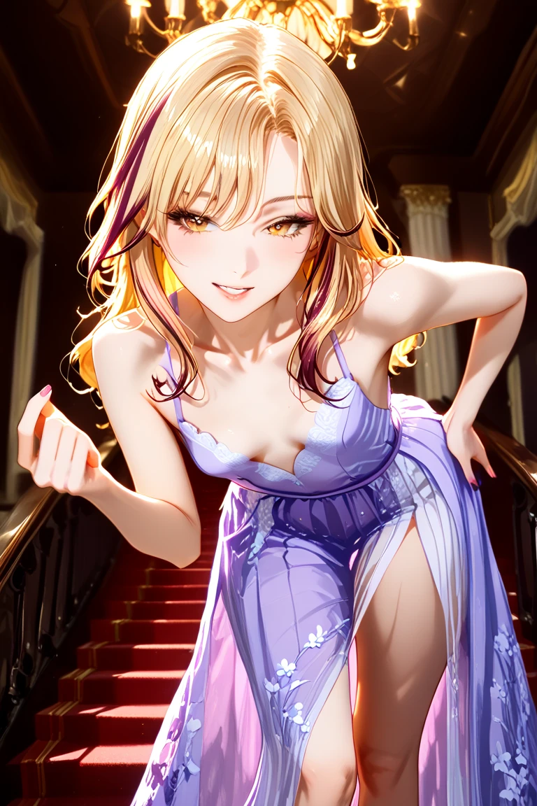 (dynamic angle:1.3, front view:1.1, breast focus:1.3, from below:1.2), (dynamic posing:1.5, sexy posing:1.2, leaning forward), (seductive smiling:1.3),(*K) HD, highest quality, WorKs of masters, High resolution, spread pussy, panties shot,1 girl, small nose,(with sparkling eyes and a contagious smile), very beautiful detailed face and eyes, bright colors, cute face, delicate beautiful face, Bright magenta eyes, cute eyes, sparkling eyes, Big eyes, (big breasts:1.3), (perky chest:1.1), (pointed chest:1.0), medium hips, glamorous body, white skin, smile, thin pubric hair, shiny hair, super beautiful face, Super beautiful eyes, Super beautiful hair,trendy outfit,sexy and attractive,cute hairpin,full body esbian,illegal occupation, Real World, Natural light,perfect Natural light,looking at viewer,fashon