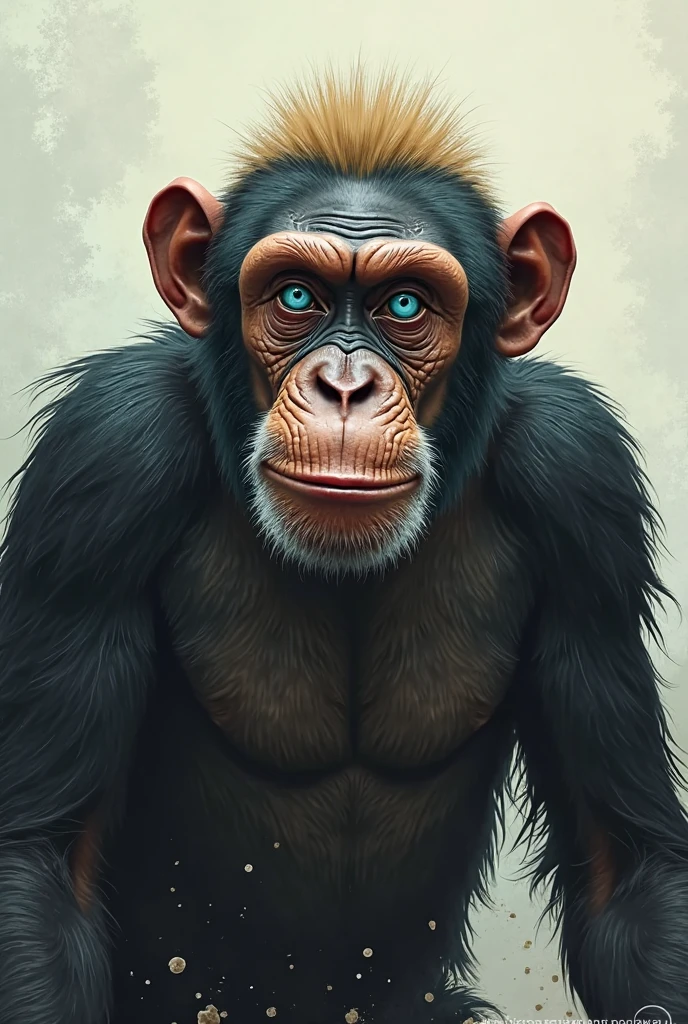 (alta qualidade,realista),white chimpanzee with red eyes,admiring the birds in the sky,Pintura,mixed media,ricamente texturizado,fundo da floresta,cores vibrantes,soft natural lighting,sharp details,folhagem verde,peaceful atmosphere,beleza natural,ethereal,close-up of chimpanzee&#39;s face,Maravilha e curiosidade,olhos expressivos,cena cativante,watching the birds with admiration,beleza da natureza,harmonious composition,unique perspective,atraente e envolvente,Feeling of tranquility,a magia do momento,incredible feather details,detailed portrait of chimpanzee skin,pincelada meticulosa,realismo impressionante,realistic representation of the scene,Subtle variations in color and texture,compelling emotions,Attention to the details,impressive level of skill,attractive composition.