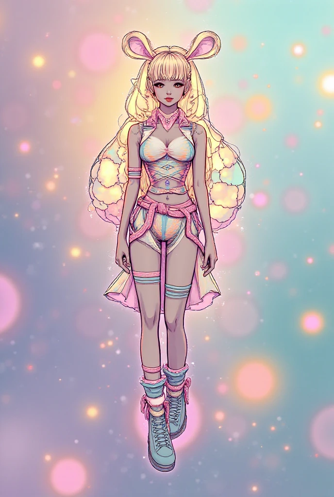 A young 15- yr old native Australian girl with lovely charming face,(Brown skin texture masterpiece), (smiling with exposed teeths showing)(perfect full body detailed anatomy), (Super accessories detailed), (meditating ), (perfect detailed bright sparkling eyes),( short wavy braided illuminating pink crystalized hair),((expose big hard erect nipples))(( exposed panty ))((legs wide open showing pussy line))(( Wearing transparent illuminating costume of an witch)),holding a treasure scissors (( illuminating different lights covering the sorrounding atmosphere)) Has beautiful large white wings, The character solemnly praying, 7 different perspective view of that same girl & face profile sheet character style