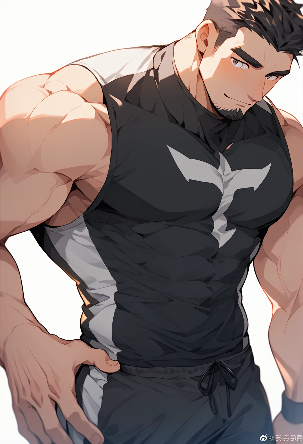 full body in image, masculine pose, full paper bag on head, unique hair, full man, jogger pants, male body, slender body, short hair, full body, hot body, sexy male body, dinamic pose. detalied pose, body, simple background, expressive face, focus on face, line art, sketch