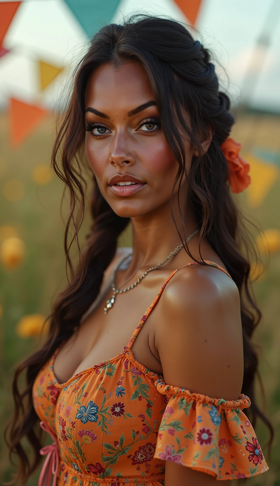 Beautiful hyperrealistic Chilean woman