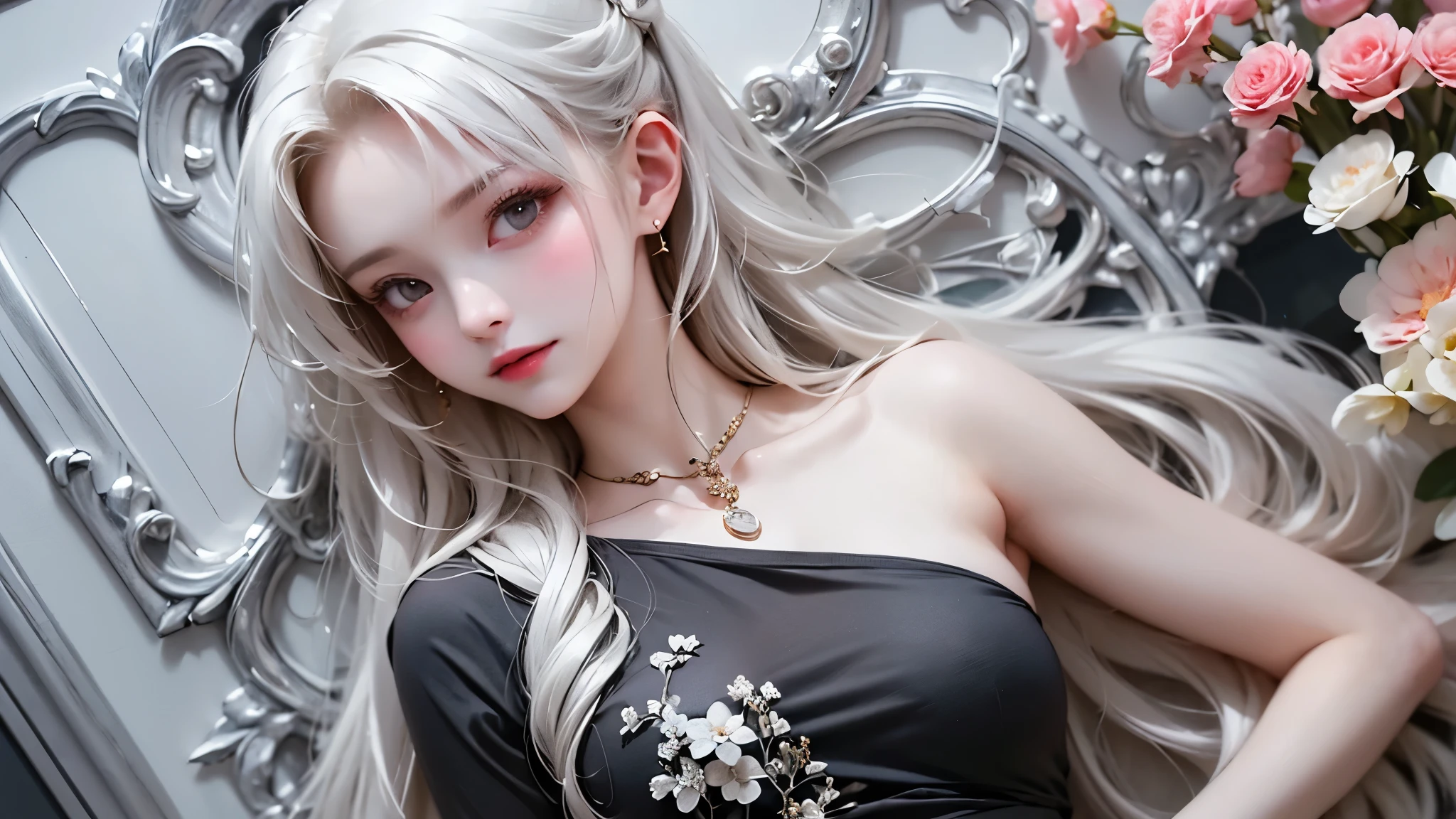 Beutiful women, black hair color hair, white skinned