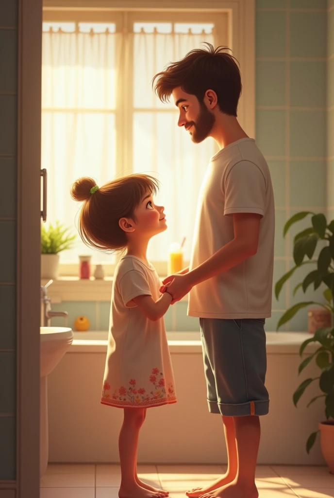 Dad and daughter bathroom