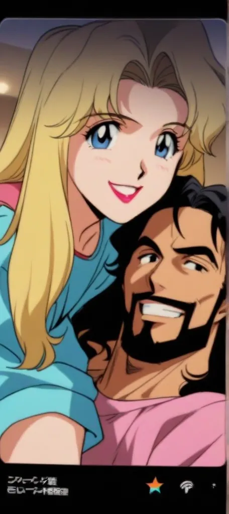 Hijabi arab woman kisses muscular blonde man