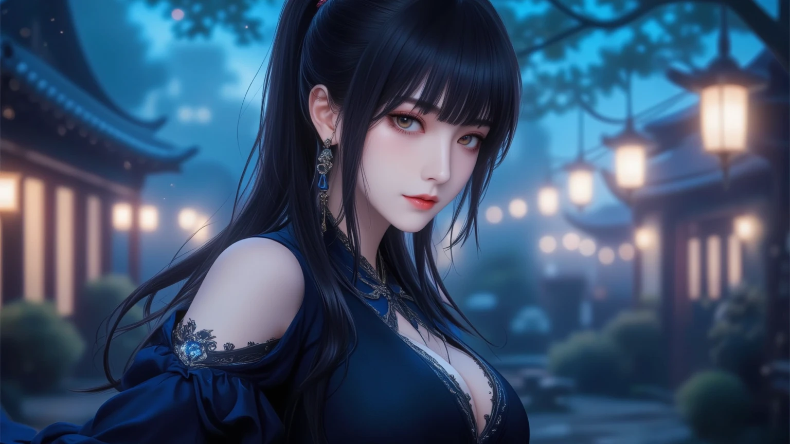 A woman poses for a photo in the dark, seductive Japanese cartoons girl, smooth Japanese cartoons cg art, artwork in the style of Gu Weiss, Gu Weiss, detailed digital Japanese cartoons art, [ 4k digital art ]!!, Japanese cartoons. Soft lighting, 4k Japanese cartoons wallpaper, author：Yang J, Gu Weiss on artstation pixiv, Look down at the ground，Beautiful beauties