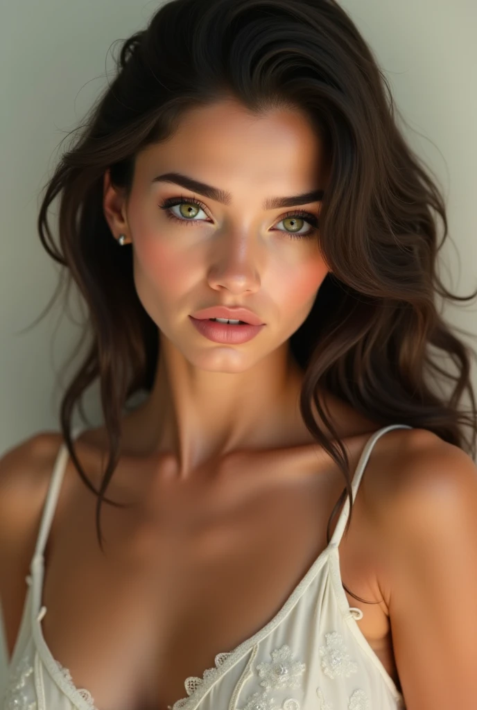 Really cute  woman, olive skin, brunette, sexy, nude