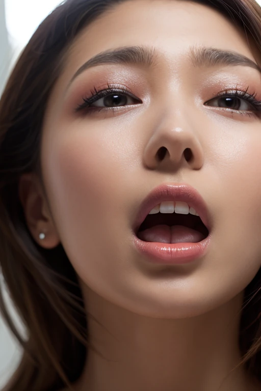 masutepiece,award - winning photo, Extremely detailed, edgOrgasm, Woman with mouth open and eyes closed 、Face Focus、 A dark-haired、NSFW