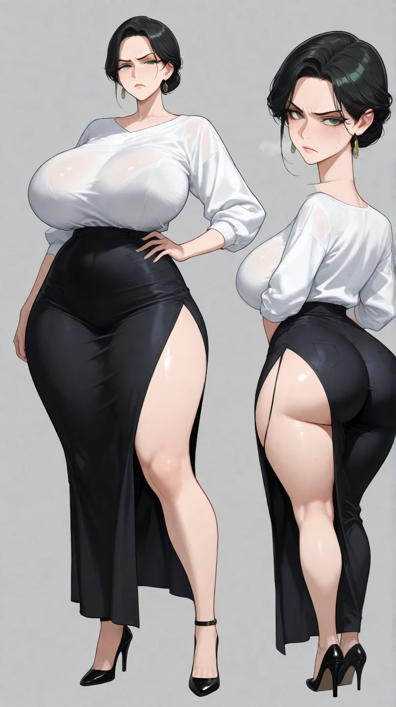 make a pretty lineart of a very pretty woman with a curvy body (big ass and big tits) Milf, seduction, underwear in cartoon style; Sketchbook