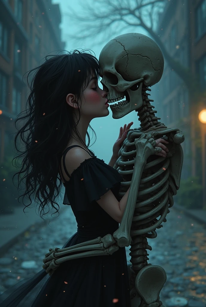 The death god being hugged by an cute+ innocent+ little girl