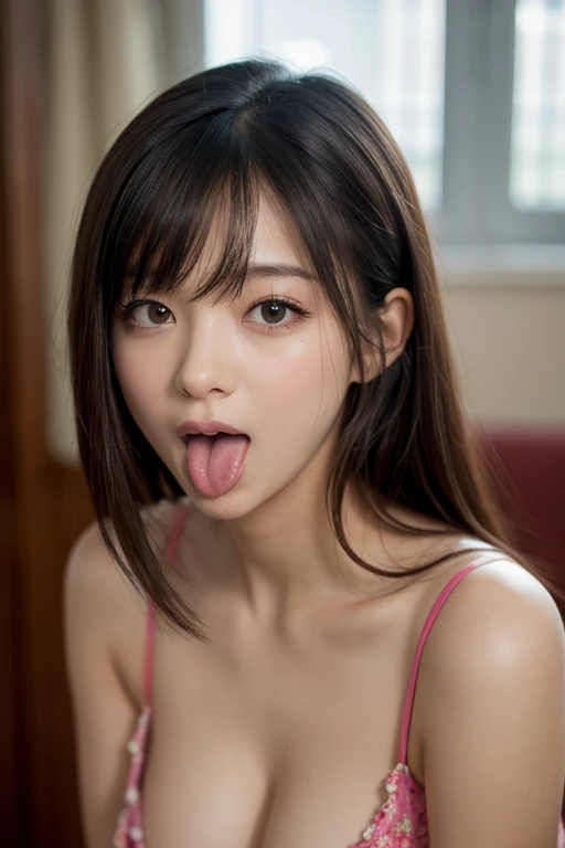 Highest quality, (beautiful)、Naked man and woman pair、Giving a blowjob to a penis、Have sex、Full view of boobs、Nipples、Soft