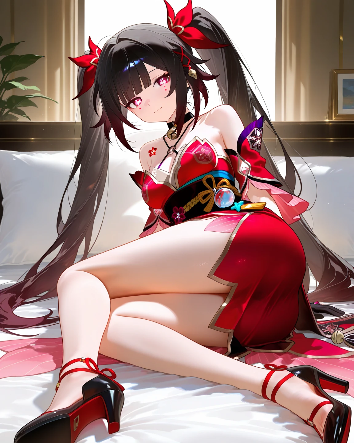high resolution, best quality, masterpiece, very high image quality, Super detailed, hyper-realistic, 。.。.3D, Japanese cartoons, illustration, fantasy, Hard rock girl, very beautiful and cute, Pink wavy curls, side braid, mini skirt, knee socks, engineer boots, Background cyberpunk city galaxy