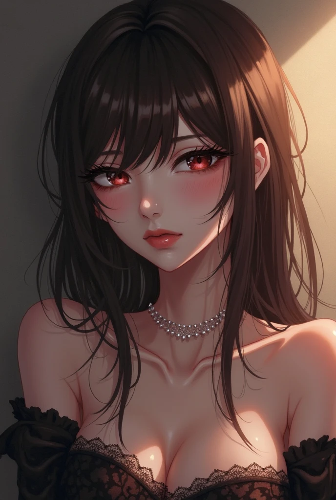 (masterpiece, best Quality:1.2), extremely detailed, ambient soft lighting, 4K, Quality,
1 girl, One, Upper body, face close up,
Red eyes, long eyelashes, Thick Eyelashes, half-closed eyes, Looking at the viewer,
