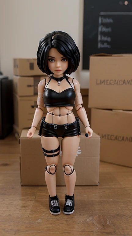 uma garota barbie de lingerie preta e meias andando por um beco estreito, sutiã e shorts streetwear, Estilo sexy, look sexy, , black leather bra, roupa sexy, usando um top cropped sexy, sexy :8, wearing leather bikini, very roupa sexy, pQuenteo of slim girl model, modelo de moda feminina japonesa, beautiful young japanese, sexy, Quente, horny woman