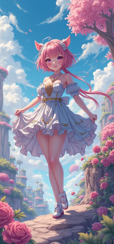 Best quality, masterpiece of A beautiful fantasy style painting of a beautiful vibrant giant Rose transforming into a beautiful nude woman, highly detailed, vibrant and colorful, colorful stardust, fantasy art style, cartoon vibrant, cute detailed digital art, colorful digital fantasy art, digital fantasy art ), glossy digital painting, pastel vibrant, cowboy shot or full body shot.