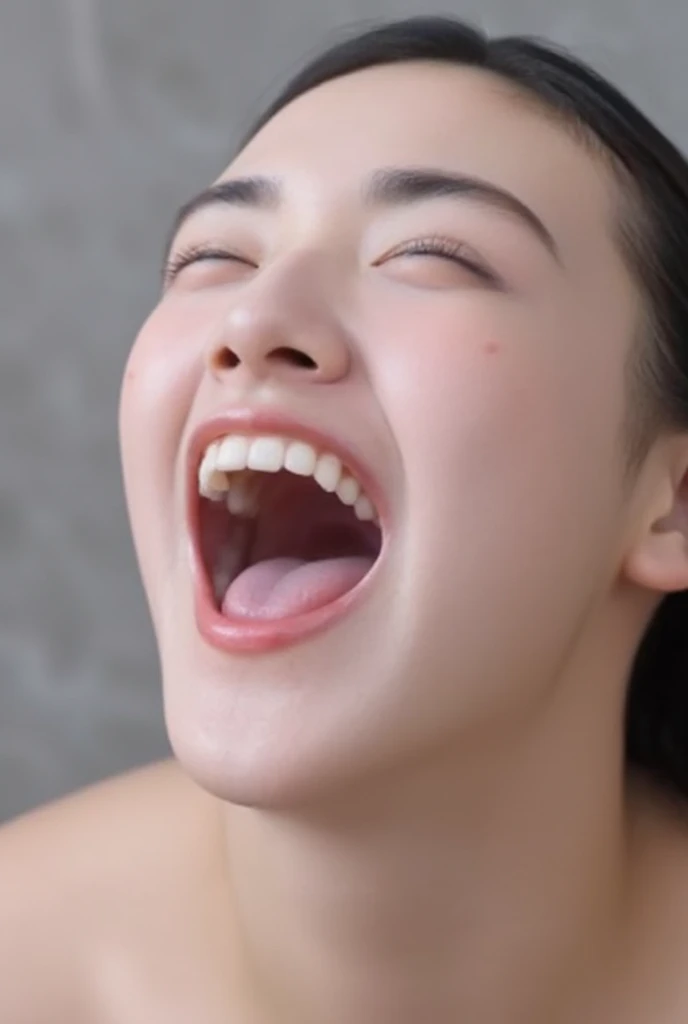 Beautiful Japanese actresses,(photo Realistic:1.4), (hyper Realistic:1.4), (Realistic:1.3),Very detailed, Edge Orgasm,face Focus, Woman with open mouth and closed eyes , Edgy Woman _face、16 years old、Black-haired、 News anchor、Very small toilet,((Sweat)),((skin shining with Sweat))((Clabrasion glistening with Sweat,face shining with Sweat)),（(Sweaty skin))((Sweaty skin)),library,library,In front of the bookshelf,White collared shirt,Tied Hair、teacher,((Wet Filter))((faceに兼))ejaculate with open mouth,Please open your mouth wide,rapt expression,Things to do,Large Breasts,Tamsin Egerton, long tongue, tongue out,