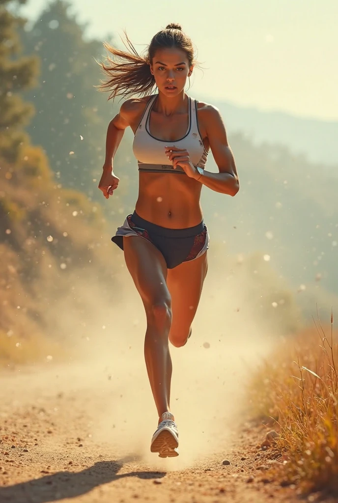 Athlete girl from behind
