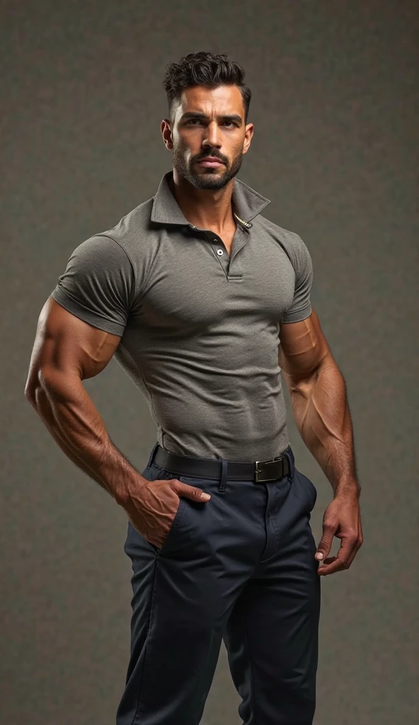 handsome 24yo skinny male model posing shirtless as special forces officer, fit, athletic, tall, thin waist, great abs, perfect biceps, perfect jawline, modern haircut and beard, dynamic posture posing rude, ((wearing army pants and hard helmet)), dramatic angle, full-body looking away,