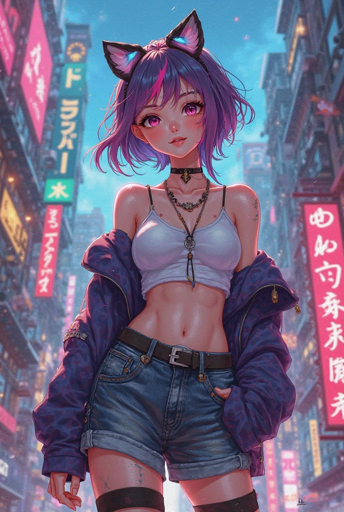 ((medium breasts, cute girl, small head, multicolored bright hair)), daylight, sunshine, (sexy little belly: 1.1), (perfect body: 1.1) , (short hair: 1.5), bob haircut, glasses, collar, chain, full body shot, crowded streets, nude, naked, pink nipples, sweating, sweat, wet body (very detailed CG 8k wallpaper), (extremely delicate and beautiful), (masterpiece), (Best Quality: 1.0), (Ultra High Resolution: 1.0), Beautiful Lighting, Perfect Lightning, Realistic Shadows, [High Resolution], Detailed Skin, Super Delicate body, photoshoot pose, dynamic pose