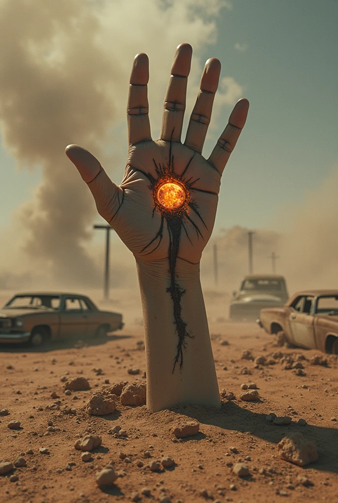 raw photo, best quality, macro photo of radioactive, gloving green substance, post apocalytpic wasteland, intricate detailed ruined buildlings, cinematic lighting, volumetrics