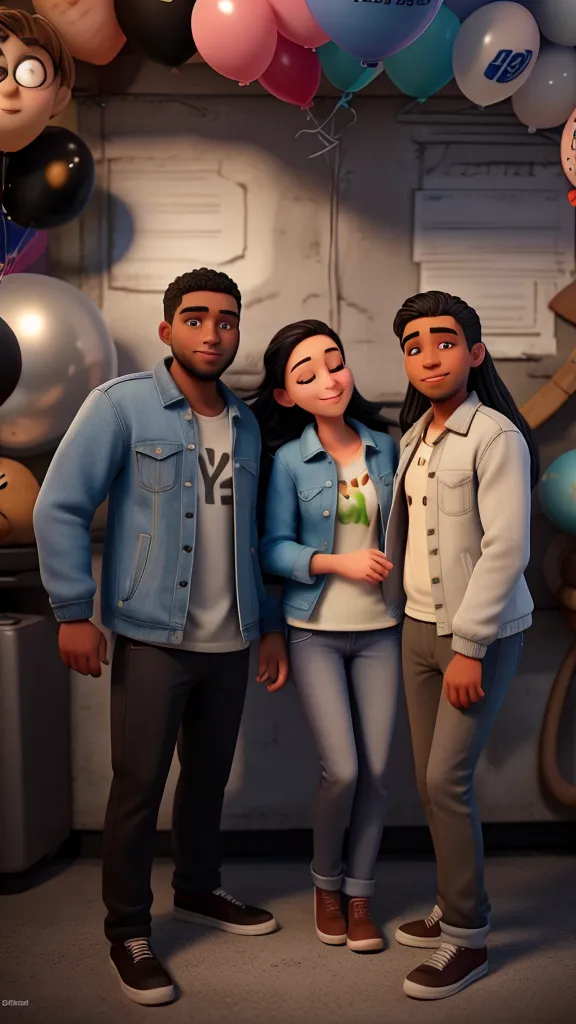 bra-prima ao estilo Disney/Pixar in high quality and high resolution.5 PEOPLE, ONE OF THEM WITH LONG HAIR AND JAQUTA JEANZS IS A WOMAN, THE REST ARE MEN.