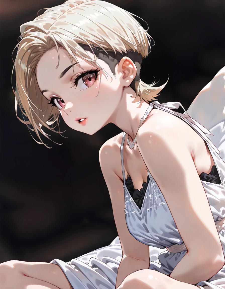 femboi, ((Masterpiece)), (Cute: 2.0), The face is extremely detailed, Enchanted expression, Strong gaze, Black Double French Braid, (Thin structure), Slightly round face, Tanned brown face, Healthy face, Big eyes, Shorts, Thin thighs, (Small chest), confident pose, harsh, Almond-shaped eyes, rich palette,choker,3D, open-toe high heels, goddess, Lean-yet-toned body/androgynous body aesthetic