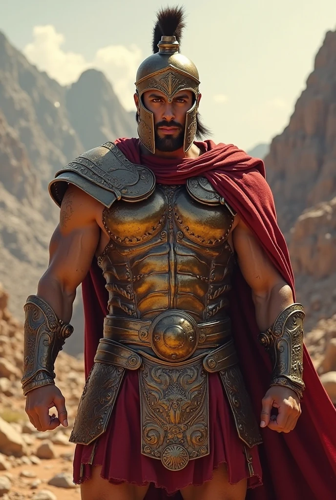 Generame Achilles Greek hero with new weapons and armor made by Hephaestus