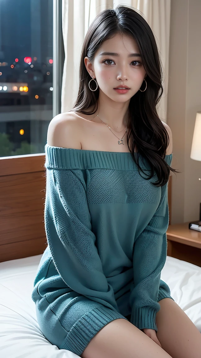Best quality, masterpiece, ultra high res, (photorealistic:1.4), raw photo, 1girl, off shoulder, cinematic lighting