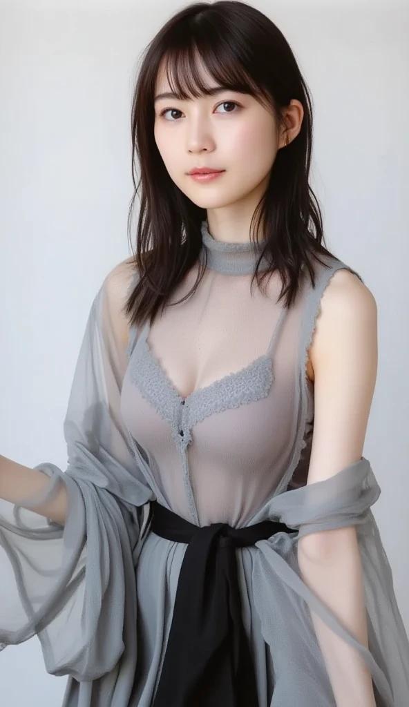 A beautiful girl with a super cute face and big breasts、A cute, tsundere girl with beautiful breasts、The highest standard of ultra-high definition full-body photos、(Small face)、No makeup、Sexy lips、Chignon hairstyle、Her body is super slender but her breasts are super beautiful、A sleeveless camisole dress on a bare body、Large-scale celebrity party、A dress fashion that shows off the beauty of breasts to the fullest、Extremely beautiful, slim waist、When you look at a smiling beautiful girl climbing a spiral staircase from directly below her back, you can clearly see the details of her crotch and private parts with her panties removed.